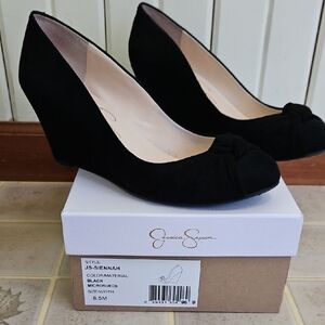Jessica Simpson Black Wedge Heels